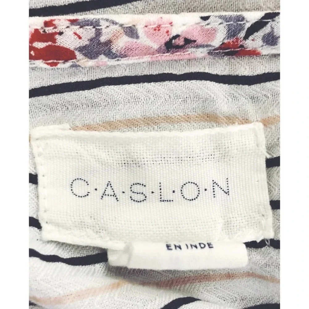 Caslon Nordstrom White Floral XS Blouse - Picture 6 of 8